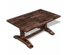 vidaXL Mesa pedestal de centro madera maciza reciclada 100x60x45 cm
