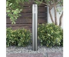 vidaXL Lámpara de poste de jardín acero inoxidable