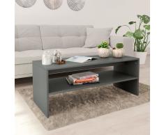 vidaXL Mesa de centro de aglomerado gris 100x40x40 cm