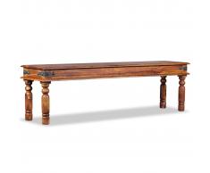 vidaXL Banco estilo castillo madera maciza de sheesham 160x35x45 cm