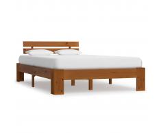 vidaXL Estructura de cama madera maciza pino marrón miel 140x200 cm