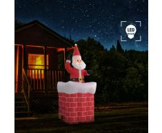 vidaXL Papá Noel y chimenea inflables con movimiento y LED IP44 180cm