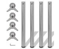 vidaXL 4 Patas de Mesa Regulables en Altura 710 mm (Color Níquel Pulido)