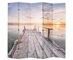 vidaXL Biombo divisor plegable 200x170 cm lago