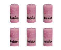 Bolsius Vela Del Pilar Rústica 130 x 68 mm 6 Piezas Rosa