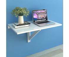 vidaXL Mesa plegable de pared blanca 100x60 cm