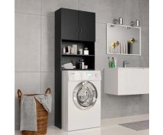 vidaXL Armario de lavadora aglomerado negro 64x25,5x190 cm
