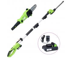 vidaXL Cortasetos/sierra pértiga 2 en 1 batería ion-litio 20V 1500mAh