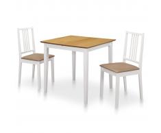 vidaXL Juego de muebles de comedor 3 piezas MDF blanco