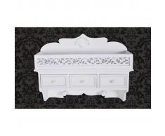vidaXL Estante De Pared Con 3 Cajones Blanco