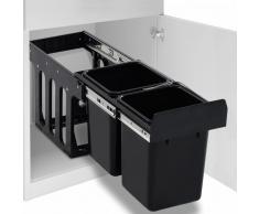 vidaXL Cubo de basura para reciclaje extraíble cierre suave