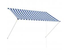 vidaXL Toldo retráctil 200x150 cm azul y blanco