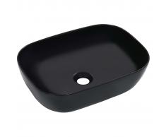 vidaXL Lavabo 45,5x32x13 cm cerámica negro