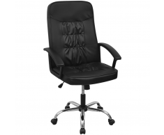 vidaXL silla de oficina de cuero artificial 67x70 cm color negro