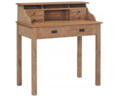 vidaXL Escritorio de madera de teca maciza 90x50x100 cm