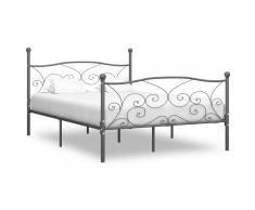 vidaXL Estructura de cama de metal gris 160x200 cm