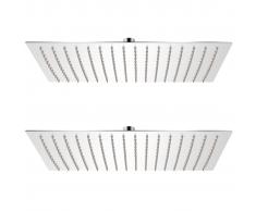 vidaXL Cabezal de ducha efecto lluvia 2 pzs acero inoxidable 30x40 cm