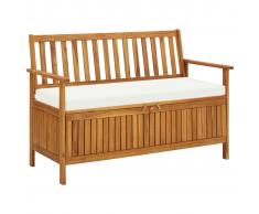 vidaXL Banco con almacenamiento de madera de acacia 120x63x84 cm