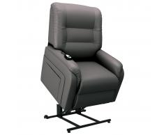 vidaXL Sillón eléctrico reclinable incorporación cuero sintético gris