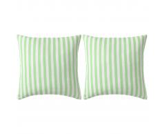 vidaXL Cojines para exterior a rayas 45x45 cm verde manzana 2 unidades