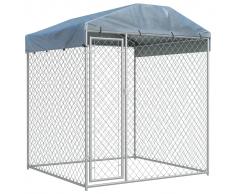 vidaXL Perrera de exterior con toldo 2x2x2,1 m