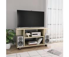vidaXL Mueble para TV con ruedas aglomerado roble Sonoma 80x40x40 cm