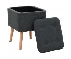 vidaXL Taburete con almacenaje tela rectangular 38x36x46cm gris oscuro