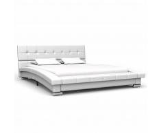 vidaXL Estructura de cama de cuero artificial blanco 200x120 cm