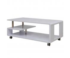 vidaXL Mesa de centro alto brillo blanco