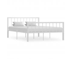 vidaXL Estructura de cama de metal blanco 140x200 cm