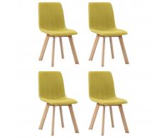 vidaXL Sillas de comedor 4 unidades tela amarillo