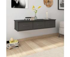 vidaXL Estante con cajones de pared aglomerado gris 90x26x18,5 cm