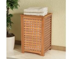 vidaXL Cesto para ropa sucia madera maciza nogal 39x39x65 cm