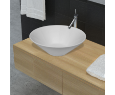 vidaXL Lavabo De Cerámica Porcelana Cuarto Baño Blanco Arte Bol