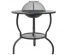 vidaXL Barbacoa de carbón gris antiguo 70x67 cm