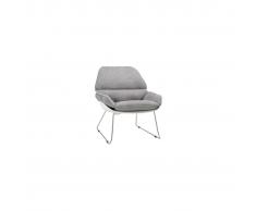 miliboo Sillón moderno parte exterior blanca y tejido gris