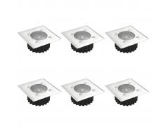 vidaXL 6 Focos solares empotradles cuadrados para el exterior