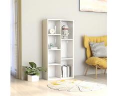 vidaXL Estantería de aglomerado blanco brillante 50x25x106 cm