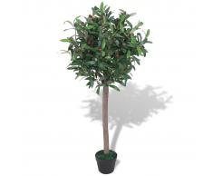 vidaXL Árbol de laurel artificial con macetero verde 120 cm