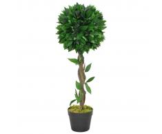 vidaXL Planta artificial árbol de laurel con macetero verde 70 cm