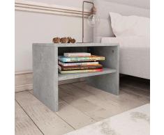 vidaXL Mesita de noche aglomerado gris cemento 40x30x30 cm