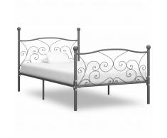 vidaXL Estructura de cama de metal gris 90x200 cm