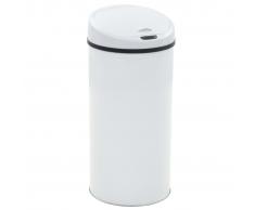 vidaXL Cubo de basura con sensor 52 L blanco