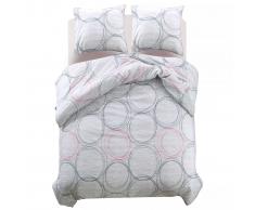 vidaXL Funda nórdica 3 piezas estampado de círculos 200x220/80x80 cm