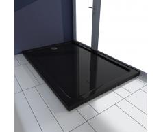 vidaXL Plato de ducha rectangular ABS, color negro, 80 x 120 cm