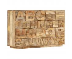 vidaXL Armario con 6 cajones madera maciza mango 120x35x79 cm