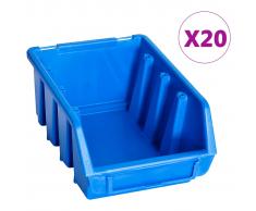 vidaXL Cajas de almacenaje 20 unidades plástico azul