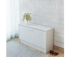 vidaXL Banco zapatero 80x24x45 cm blanco