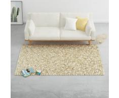 vidaXL Alfombra guijarros lana beige/gris/marrón/chocolate 140x200cm
