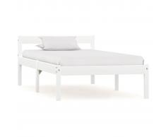 vidaXL Estructura de cama de madera maciza de pino blanco 100x200 cm